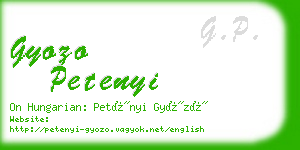 gyozo petenyi business card